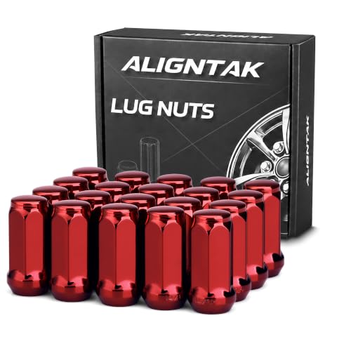M14x1.5 Lug Nuts, 20PCS Red Closed End, 60° Conical, 19mm Hex 20