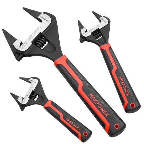 MAXPOWER 6 8 12-inch Slim Jaw Adjustable Wrench Set 6,8,12-inch