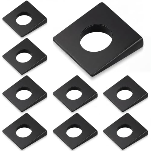 Blulu 10 Pcs 3/4" Square Beveled Washer 3/4" X 1-5/9" X 1-5/9" Black