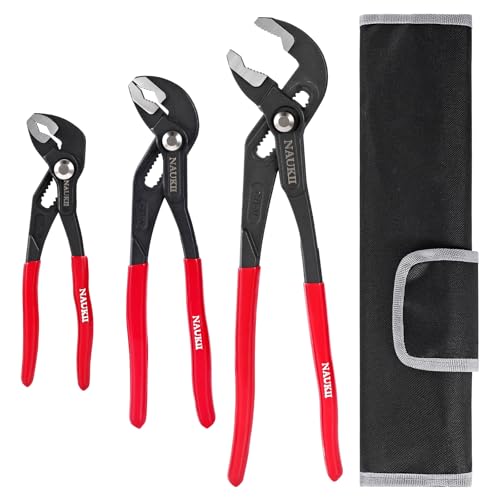 3 Piece Water Pump Pliers Set - 7/10/12 Inch Adjustable Groove Joint Pliers 3pcs(12"+10"+7")