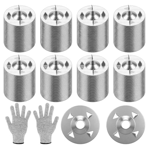 600 Pcs Foam Board Fasteners Washers, 1-1/8 Inch Metal Washers for Insulation Fixing Hardware, Galvanized Steel Washer for Fastening Installation with Cut Resistant Gloves