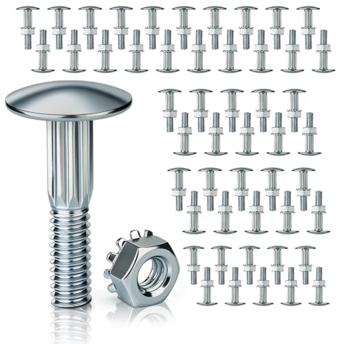 50 Pack 1 1/4" Carriage Bolt & Nut Kit，Box Truck Trailer Roll Up Door Parts