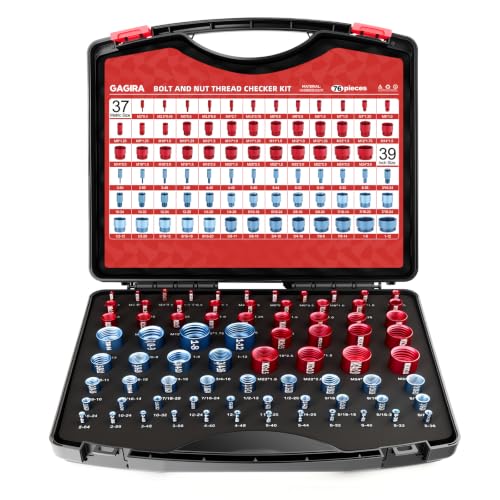 76Pcs Thread Gauge, Inch & Metric Nut Bolt Thread Checker Tool 76 PCS