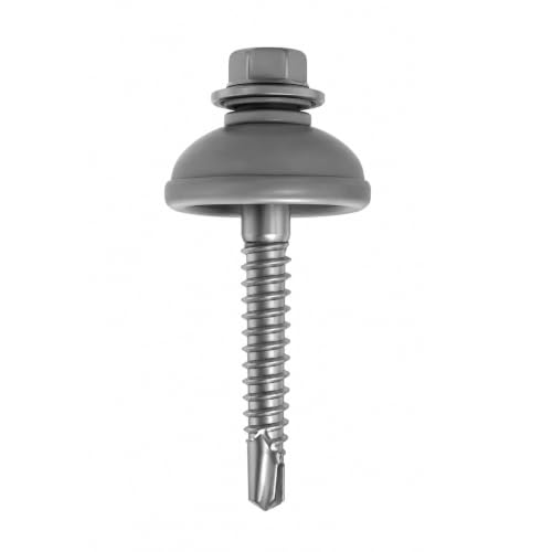 Polycarbonate Tapping Screws for Metal – 2" Outdoor Screws with Expansion Cutters & Sealing Dome Washers – Waterproof, Anti-Corrosion – Fencing & Exterior Projects 50 Pack