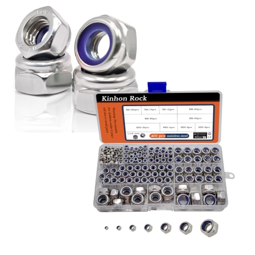 M6 x 1mm Metric Nylon Insert Lock Nuts (30pcs) + 401pcs Metric Nylon Insert Lock Nuts Assortment Set