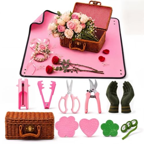 Floral Arrangement Kit with Mat and Basket, Wedding Bouquet DIY Supplies