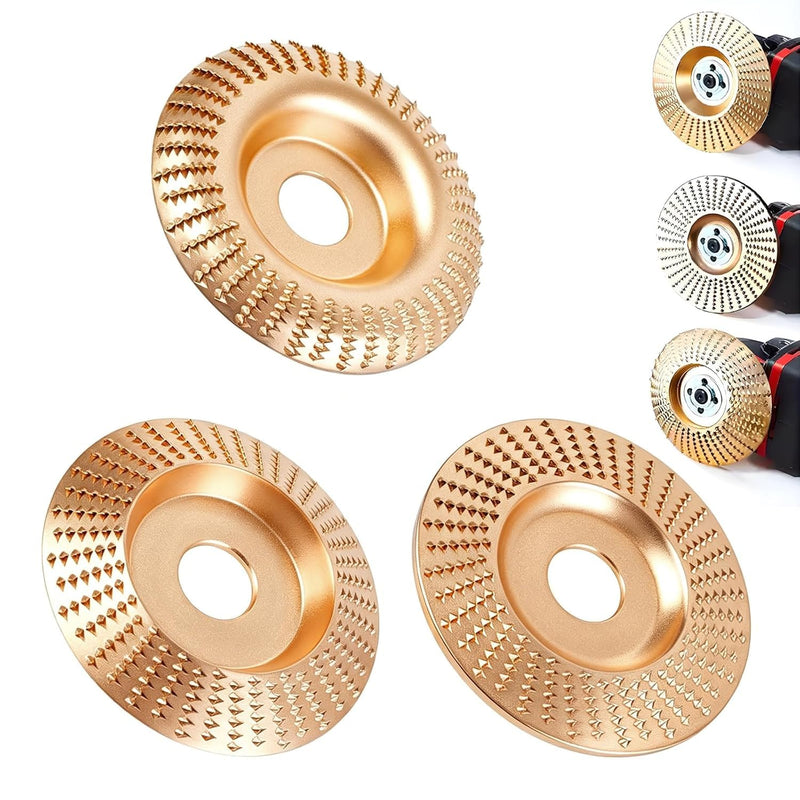 Pack of 3 Tungsten Carbide Sanding Discs for Wood, Grinding Wheel for Angle Grinder, Grinding Wheel for Grinding, Carving and Cutting Wood Grinding Wheel
