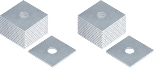 heneng 12 Pcs Square Plate Washers 1/2" (ID) x 2" x 2", Flat Washers Hardware Fastener,1/8" Thick (Pack of 2) 2 inches (Pack of 2)