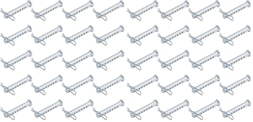 heneng 20 Pcs 5/16" x 2" Heavy Duty Multi-Hole Clevis Pins with R Clips, Adjustable Universal Fastener (Pack of 2) 5/16" x 2" (Pack of 2)