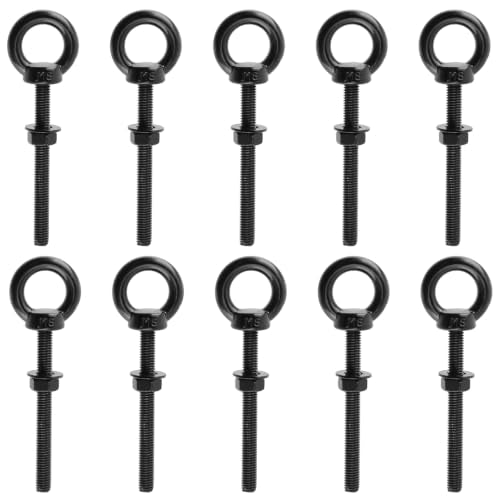Antrader Stainless Steel Eye Bolts with Nut & Washer,M8 x 3" Threaded,10pcs M8 x 80mm