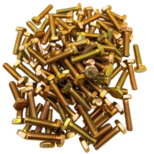 1/4"-20 x 1 Grade 8 Bolts (100-Pack) – Heavy-Duty Hex Bolts Only – High-Strength SAE J429 1.0" Coarse Thread Bolts