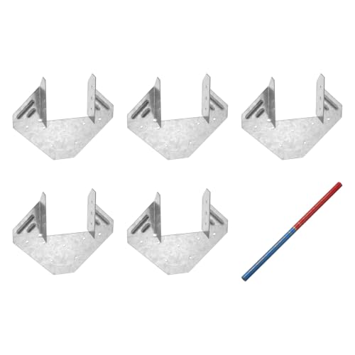 uxcell 5 Pcs Joist Hanger, 4"x8" Galvanized Steel Double Shear Face Mount Joist Hanger Brackets for Rafter, Wood Construction, Connector for Roof, Deck, Ceiling Joists, 3.54" Inner Width