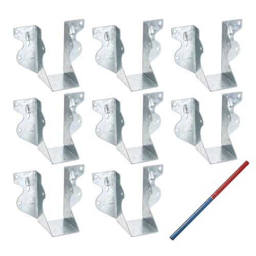 uxcell 8 Pcs Joist Hanger, 2"x4" Galvanized Steel Double Shear Face Mount Joist Hanger Brackets for Rafter, Wood Construction, Connector for Roof, Deck, Ceiling Joists, 1.73" Inner Width