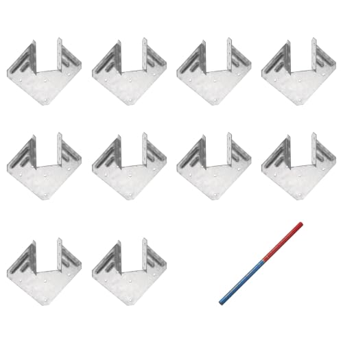 uxcell 10 Pcs Joist Hanger, 2"x6" Galvanized Steel Double Shear Face Mount Joist Hanger Brackets for Rafter, Wood Construction, Connector for Roof, Deck, Ceiling Joists, 1.65" Inner Width