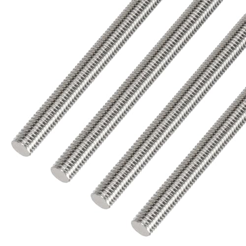 304 Stainless Steel Fully Threaded Rod, Metric All Thread Rod for HVAC, Construction, CNC, 3D Printer & DIY, Corrosion Resistant Threaded Bar, M8 x 300mm, 1.25mm Pitch, 4PCS