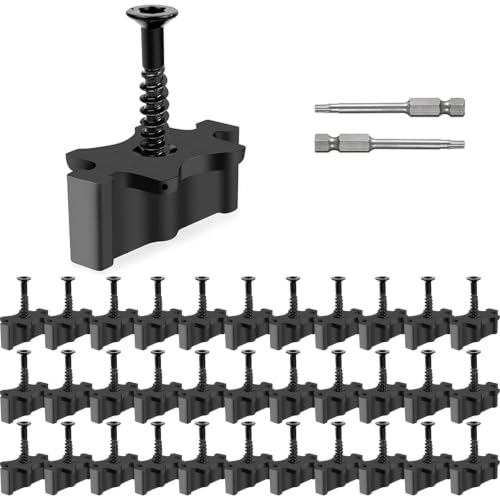 Hidden Deck Fasteners Composite Plate with Stainless Steel Screws for Universal Composite Decorative Plate Clamps and Drill Bits (600PCS) 600PCS