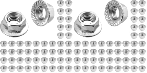 50 Pcs M10 x 1.5mm Flange Nuts,304 Stainless Steel Metric Serrated Flange Hex Flange Nuts, Bright Finish Lock Nuts,Silver (Pack of 2) M10 x 1.5, 10mm, 10mm (Pack of 2)