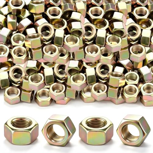 50 Pcs 5/8"-18 Hex Nuts, Grade 8 Yellow Zinc Plated Carbon Steel