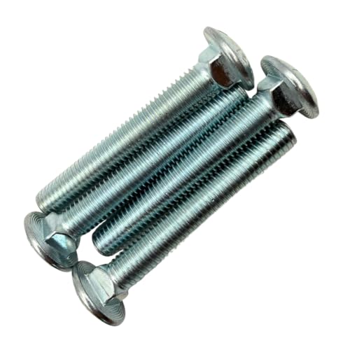 1/2"-13 x 3-1/2" Grade 8 Carriage Bolts (4-Pack) – Heavy-Duty Coarse Thread Bolts – Round Head Square Neck SAE J429 3.5" Clear Zinc Trivalent Finish 1/2" x 3-1/2" Bolts Only 4