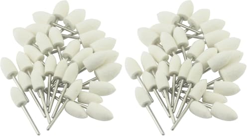 30 Pcs Wool Felt Polishing Bits, 3/32'' Shank Cone Shape Wool Polishing Points for Rotary Tool (8mm,10mm,12mm) (Pack of 2) 2.35mm (3/32inch) (Pack of 2)