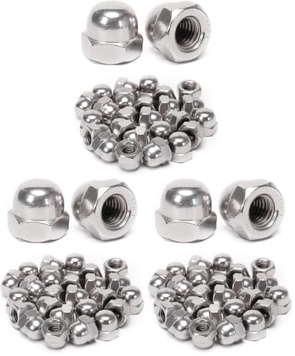 50 Pieces 1/4-20 Acorn Hex Cap Dome Head Nuts, 304 Stainless Steel 18-8, Bright Finish (Pack of 3) 1/4-20 x 12mm (Pack of 3)