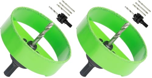 4-1/8 Inch Carbide Hole Saw for 4" Recessed Lights, Cutting Plaster Drywall Ceiling Sheetrock, 2X Faster (Pack of 2) 4-1/8 in. (Pack of 2)