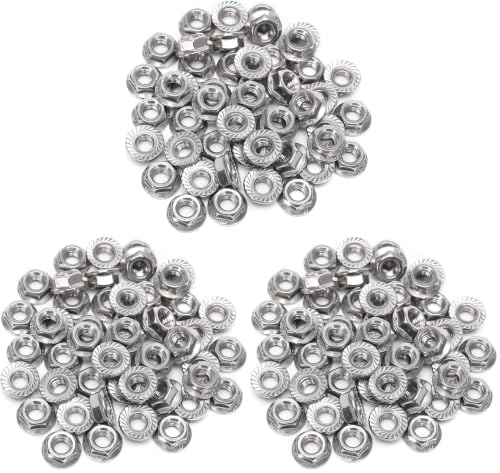 50 Pieces M8 Flange Nuts, M8-1.25mm Serrated Hex Flange Lock Nuts, DIN6923, 304 Stainless Steel,Plain Finish (Pack of 3) B (Pack of 3)