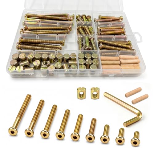 54 Set Crib Screws Hardware Replacement Kit - M6 Furniture Bolts Nuts Kit