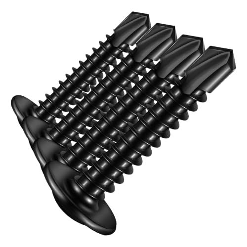 Mywish 185 Pieces #8 Self Tapping Screws Assortment Kit for Metal, Length 1/2"-1-1/2", 410 Stainless Steel Truss Head Self-Drilling Screws Black Oxided Quick Tapping Screw (Pack of 4) 185Pcs Kit (Pack of 4)