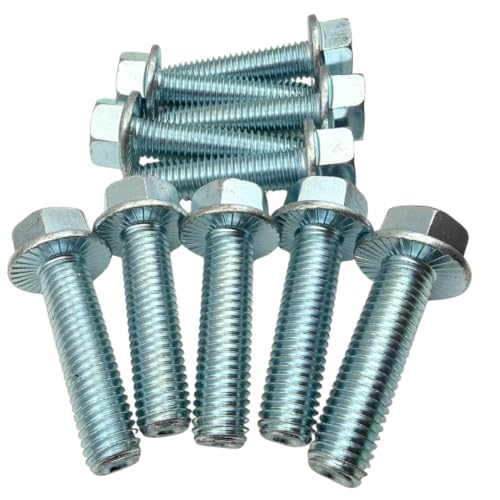 1/2"-13 x 2 Grade 8 Hex Serrated Flange Bolts (10-Pack) | SAE J429 High-Strength Coarse Thread Fasteners for OEM, MRO & Industrial Use 2.0" Clear Zinc Trivalent Plated Bolts Only 10