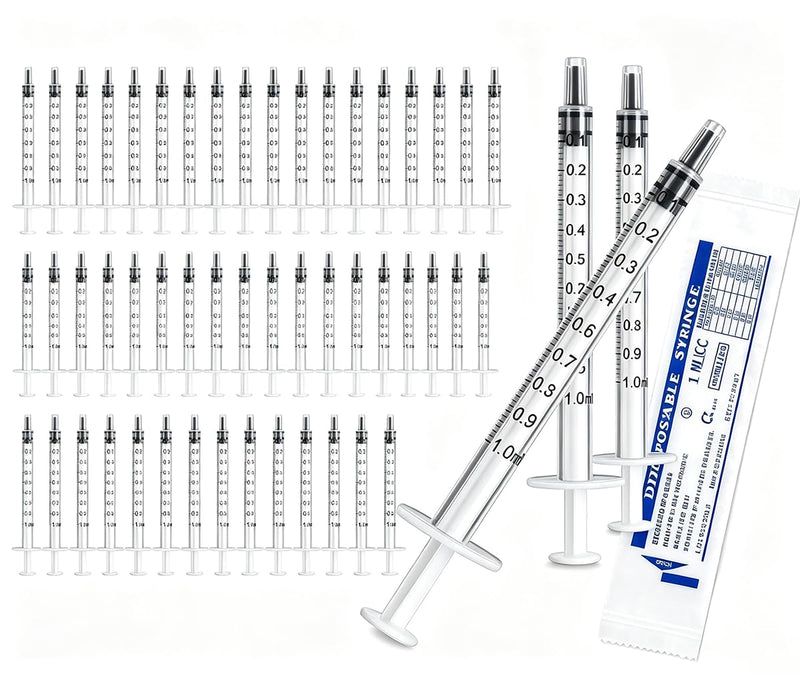 100 x 1 ml Colostrum Syringes without Needle - Sterile Disposable Syringes for Precise Dosage, Laboratory, Animal Feeding & Plant Care - Hygienic Individually Packed, Ideal for Colostrum Collecting