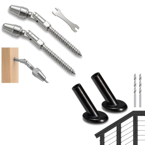 1/8" Stair Bundle: 1 Pair Silver Kit & 20 Black 30° Angle Sleeves