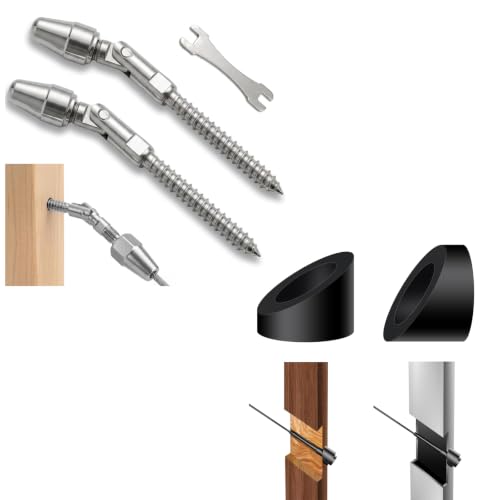 1/8" Stair Bundle: 1 Pair Silver Adjustable Kit & 10 Black Washers