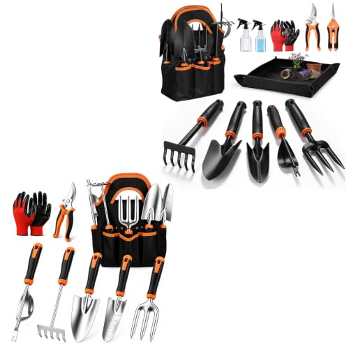 Joyfair 12 Pcs Gardening Tools & 8 Pcs Stainless Steel Garden Tool Set