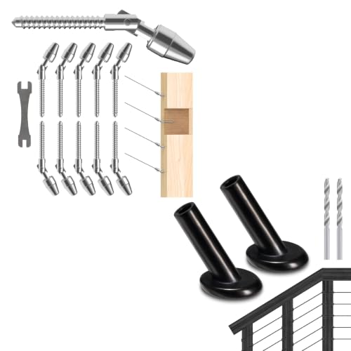 1/8" Stair Bundle: 5 Pairs Silver Kit & 20 Black 45° Angle Sleeves