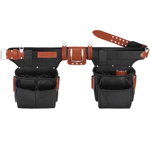 FamilyKit PU Leather Tool Belt, Heavy Duty Construction Tool Belt