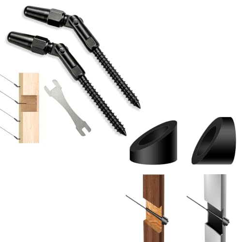 Black 1/8" Stair Bundle: 5 Pairs Adjustable Swage & 10 Angle Washers