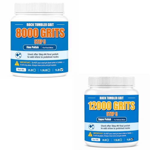 8000 & 12000 Grit Aluminum Oxide Rock Tumbler Polish Bundle
