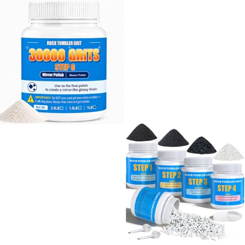 30000 Grit Step 6 Polish & 4LB 4-Step Rock Tumbler Grit Kit