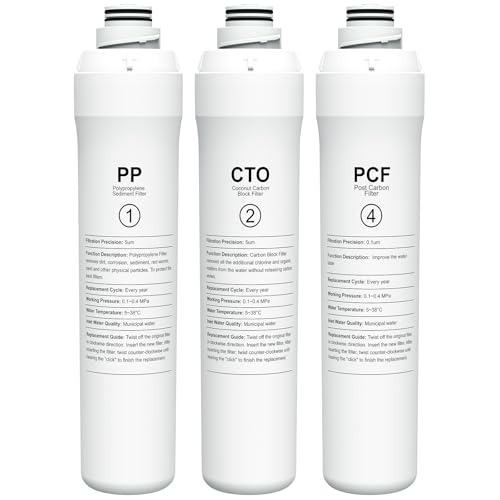 PP CTO PCF Replacement Filters Compatible with Bluevua RO100ROPOT