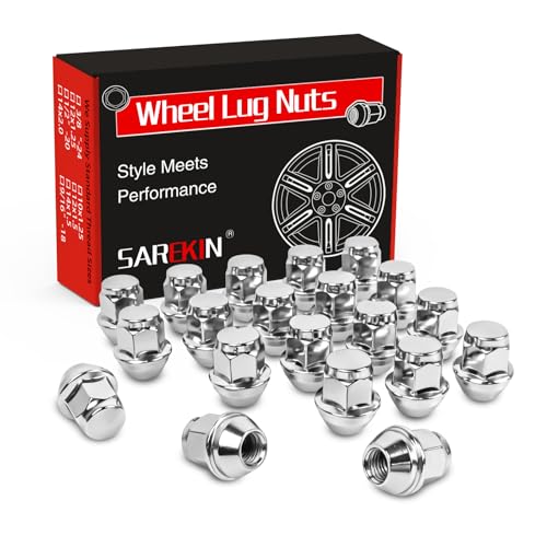 20 Pcs M12x1.5 Lug Nuts Black 60 Conical Seat Closed End Wheel Lug Nut Set Chrome M12 x 1.5 20