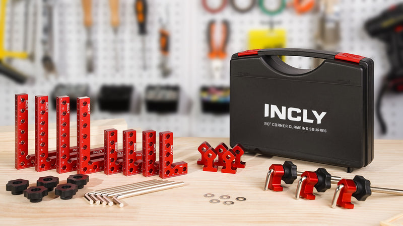 INCLY 8 Pack Corner Clamps for Woodworking, 90° Aluminum Right Angle Set