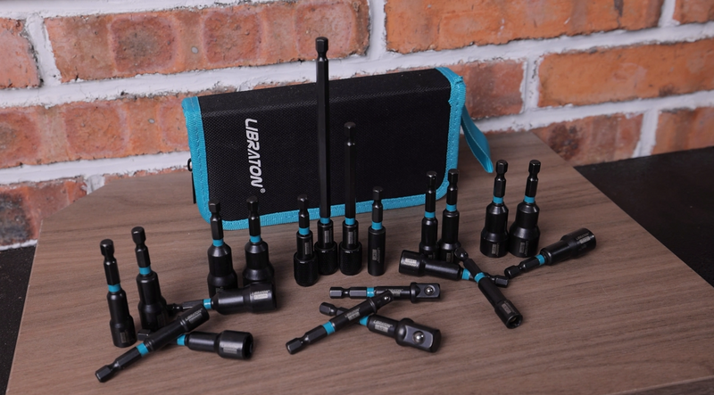 LIBRATON 21PCS Magnetic Nut Driver Set, Impact Drill Driver Bit Set 1/4"