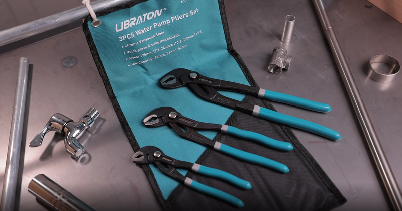 LIBRATON Water Pump Pliers, Groove Joint Pliers Set, Plumbing Pliers