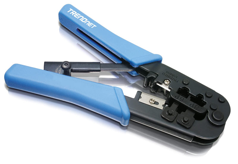 TRENDnet TC-CT68 8P/RJ-45 and 6P/RJ-12, RJ-11 Crimping, Cutting, Stripping Tool, Black Crimping/Cutting/Stripping Tool