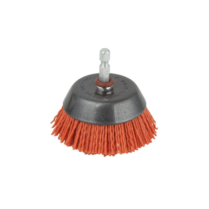 wolfcraft 1506000 nylon wire cup brush I for cleaning, derusting and polishing I multiple service life compared to wire brushes 6kt ø65mm single