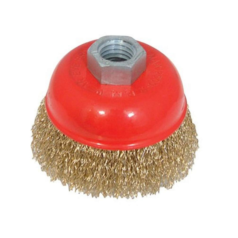 Silverline 969731 Steel Wire Cup Brush, Brass Plated, Wavy 100mm