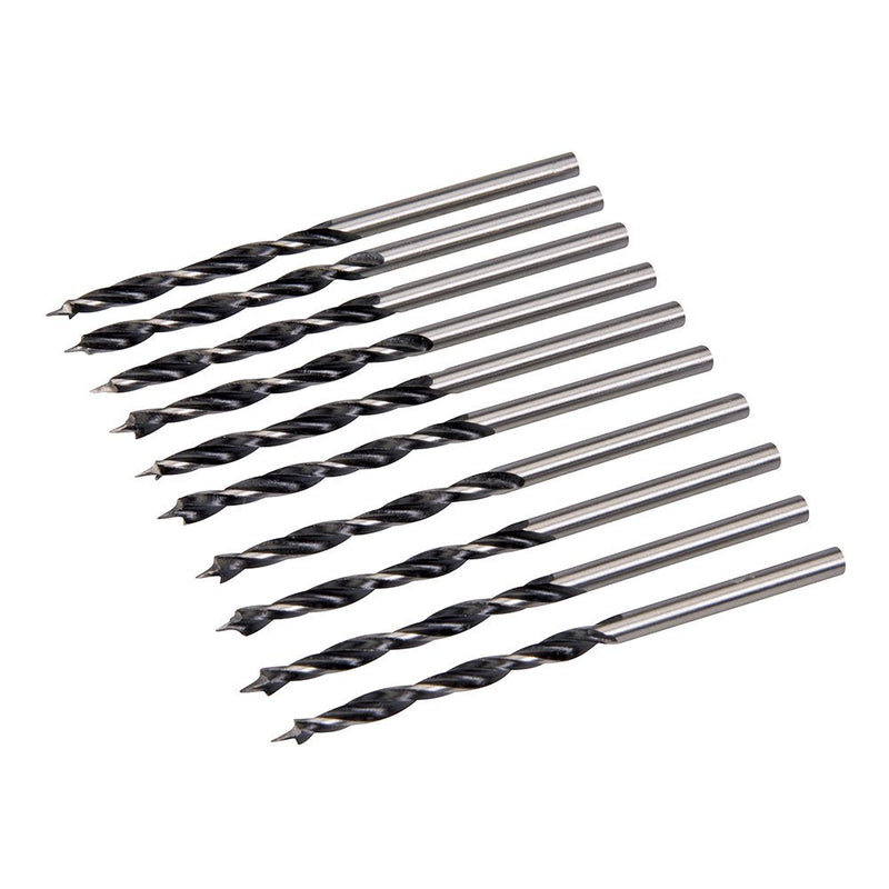 Silverline 612120 Wood Twist Drill Bit with Center Tip 3mm, Pack of 10 3mm Pack of 10 10 pieces