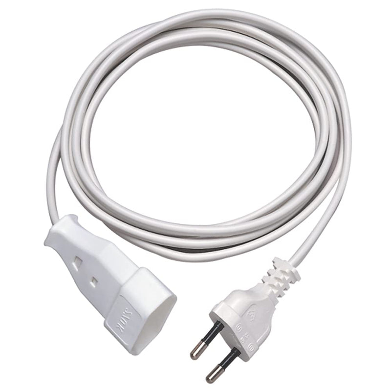 REV Euro extension 2m power cable Type-C, extension cable, Euro plug, power cable extension, white