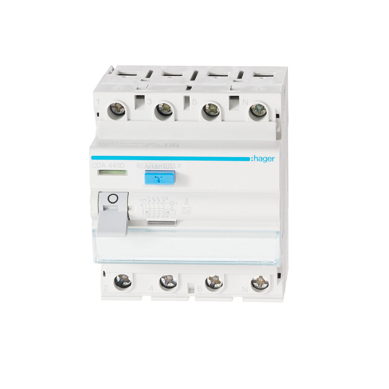 Hager CDA440D FI switch 40A 30mA A-type 4-pin